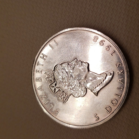 ELIZABETH II 5 DOLLARS 1998 CANADA MAPLE LEAF 9999 - Picture 3 of 6